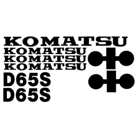 Aftermarket D65S Komatsu Dozer Black Decal Set KOMD65SDECALSET
